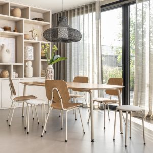 Houten design eetkamerstoelen