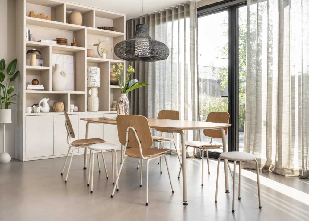 Houten moderne eetkamerstoelen Dining no.14 Design in Box